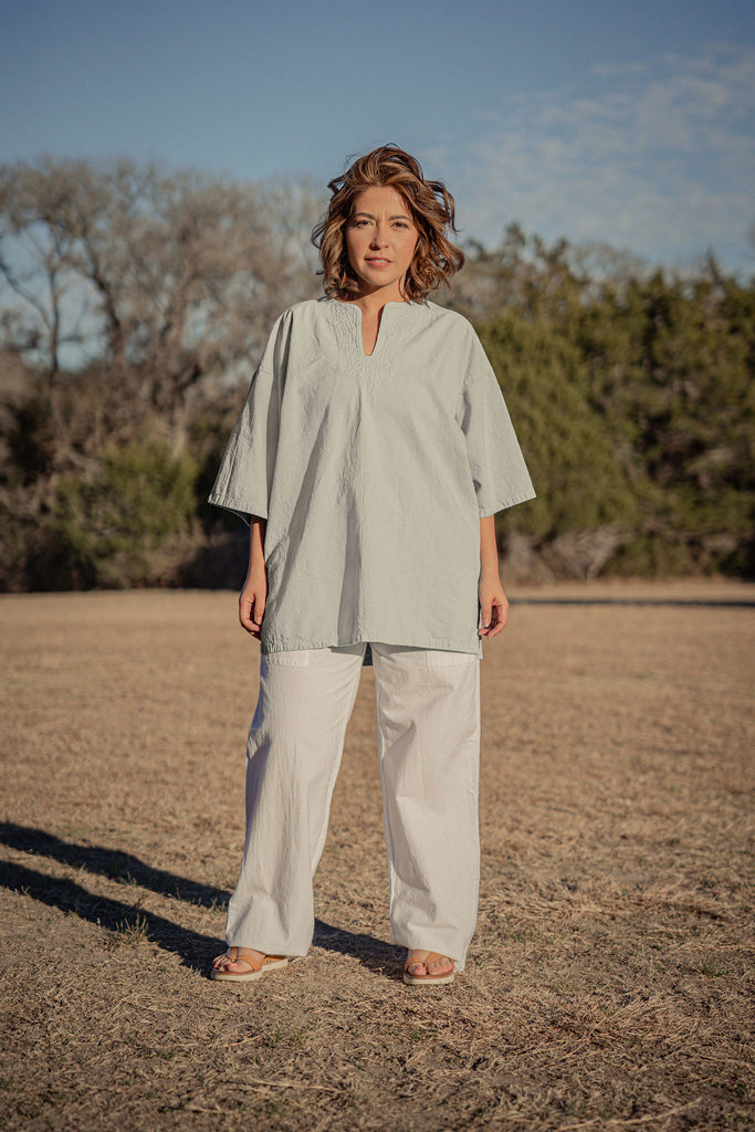 Women's Freedom 100 percent cotton short sleeve pullover top  - light green